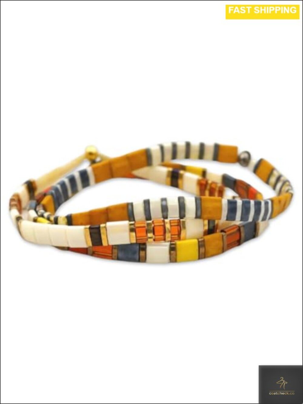 Stretch Beaded Bracelet Glass Beads Waterproof Handmade for Layering
